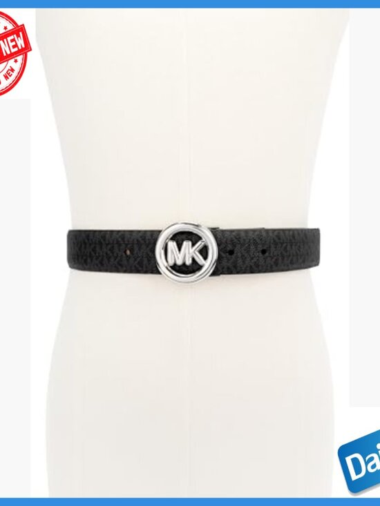 32mm Leather Belt with Buckle Closure, Standard Fit for Women